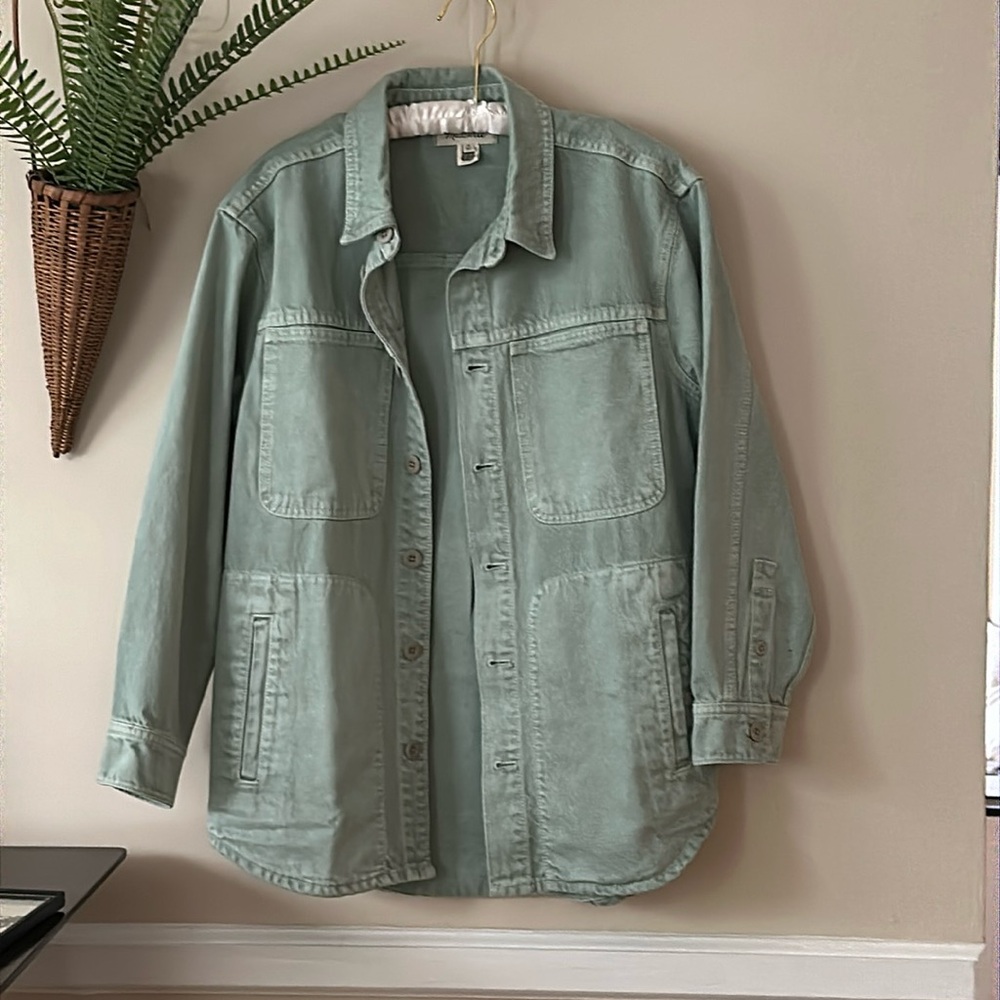 Madewell Denim Ames Shirt Jacket in frosted sage Size small